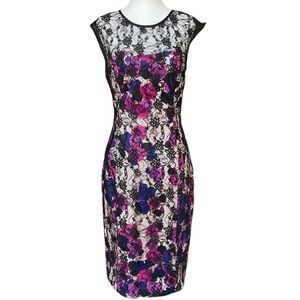 💖HP🎉 French Connection Floral Lace Dress Embroidered Detail Size 6 EUC!